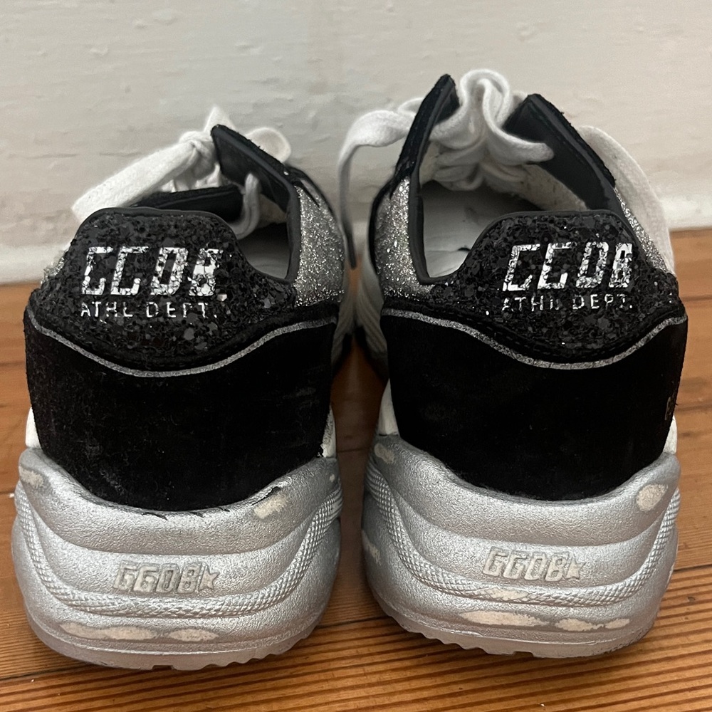 Golden Goose Black and Silver Women's Running Sneakers - Picture 2 of 7